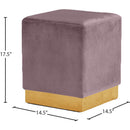  Color_Gold/ Pink -- Jax Pink Velvet Upholstered Stool IMAGE 3