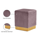  Color_Gold/ Pink -- Jax Pink Velvet Upholstered Stool IMAGE 4