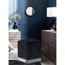  Color_Black/ Chrome -- Meridian Jax Velvet Upholstered Stool IMAGE 2