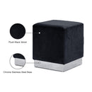  Color_Black/ Chrome -- Meridian Jax Velvet Upholstered Stool IMAGE 4