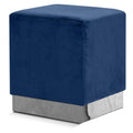  Color_Navy/ Chrome -- Jax Navy Velvet Upholstered Stool IMAGE 1