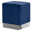  Color_Navy/ Chrome -- Jax Navy Velvet Upholstered Stool IMAGE 1