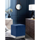  Color_Navy/ Chrome -- Jax Navy Velvet Upholstered Stool IMAGE 2