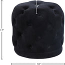  Color_Black -- Meridian Harper Velvet Upholstered Stool IMAGE 3