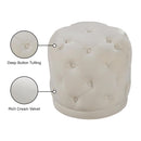  Color_Cream -- Harper Cream Velvet Upholstered Stool IMAGE 4