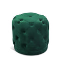  Color_Green -- Harper Green Velvet Upholstered Stool IMAGE 1