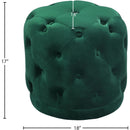  Color_Green -- Harper Green Velvet Upholstered Stool IMAGE 3