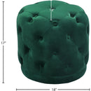 Meridian Harper Green Velvet Ottoman/Stool IMAGE 3