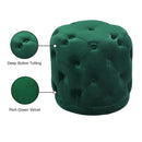  Color_Green -- Harper Green Velvet Upholstered Stool IMAGE 4