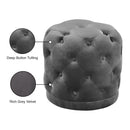  Color_Grey -- Harper Grey Velvet Upholstered Stool IMAGE 4