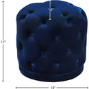  Color_Navy -- Harper Navy Velvet Upholstered Stool IMAGE 3