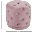  Color_Pink -- Harper Pink Velvet Upholstered Stool IMAGE 3