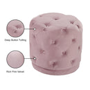  Color_Pink -- Harper Pink Velvet Upholstered Stool IMAGE 4