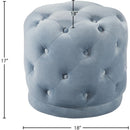  Color_Sky Blue -- Harper Sky Blue Velvet Upholstered Stool IMAGE 3