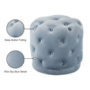  Color_Sky Blue -- Harper Sky Blue Velvet Upholstered Stool IMAGE 4