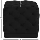  Color_Black -- Meridian Stella Velvet Upholstered Stool IMAGE 3