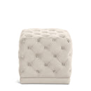  Color_Cream -- Stella Cream Velvet Upholstered Stool IMAGE 1