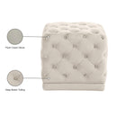  Color_Cream -- Stella Cream Velvet Upholstered Stool IMAGE 4