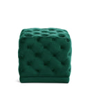  Color_Green -- Stella Green Velvet Upholstered Stool IMAGE 1