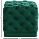 Color_Green -- Stella Green Velvet Upholstered Stool IMAGE 3