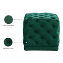 Color_Green -- Stella Green Velvet Upholstered Stool IMAGE 4