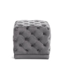  Color_Grey -- Stella Grey Velvet Upholstered Stool IMAGE 1