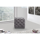  Color_Grey -- Stella Grey Velvet Upholstered Stool IMAGE 2