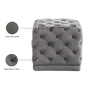  Color_Grey -- Stella Grey Velvet Upholstered Stool IMAGE 4