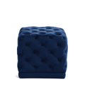  Color_Navy -- Stella Navy Velvet Upholstered Stool IMAGE 1