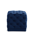  Color_Navy -- Stella Navy Velvet Upholstered Stool IMAGE 1