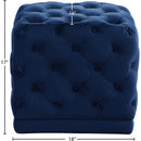  Color_Navy -- Stella Navy Velvet Upholstered Stool IMAGE 3