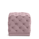  Color_Pink -- Stella Pink Velvet Upholstered Stool IMAGE 1