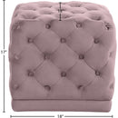 Color_Pink -- Stella Pink Velvet Upholstered Stool IMAGE 3