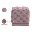  Color_Pink -- Stella Pink Velvet Upholstered Stool IMAGE 4