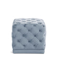  Color_Sky Blue -- Stella Sky Blue Velvet Upholstered Stool IMAGE 1