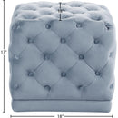  Color_Sky Blue -- Stella Sky Blue Velvet Upholstered Stool IMAGE 3