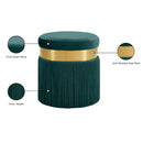  Color_Gold/ Green -- Meridian Yasmine Velvet Upholstered Stool IMAGE 4