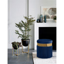  Color_Gold/ Navy -- Yasmine Navy Velvet Upholstered Stool IMAGE 2