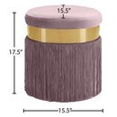  Color_Gold/ Pink -- Yasmine Pink Velvet Upholstered Stool IMAGE 3