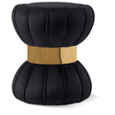  Color_Black/ Gold -- Meridian Vino Velvet Upholstered Stool IMAGE 1
