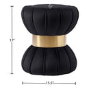  Color_Black/ Gold -- Meridian Vino Velvet Upholstered Stool IMAGE 3