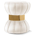  Color_Cream/ Gold -- Vino Cream Velvet Upholstered Stool IMAGE 1