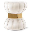  Color_Cream/ Gold -- Vino Cream Velvet Upholstered Stool IMAGE 1