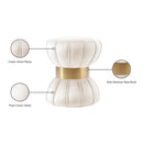  Color_Cream/ Gold -- Vino Cream Velvet Upholstered Stool IMAGE 4