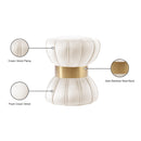Meridian Vino Cream Velvet Ottoman/Stool IMAGE 4