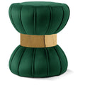  Color_Gold/ Green -- Vino Green Velvet Upholstered Stool IMAGE 1