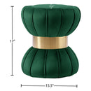  Color_Gold/ Green -- Vino Green Velvet Upholstered Stool IMAGE 3