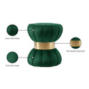  Color_Gold/ Green -- Vino Green Velvet Upholstered Stool IMAGE 4