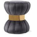  Color_Gold/ Grey -- Vino Grey Velvet Upholstered Stool IMAGE 1