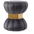  Color_Gold/ Grey -- Vino Grey Velvet Upholstered Stool IMAGE 1